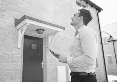 Man surveying property